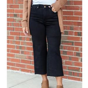 Judy blue crop wide leg jeans (black) with tummy control